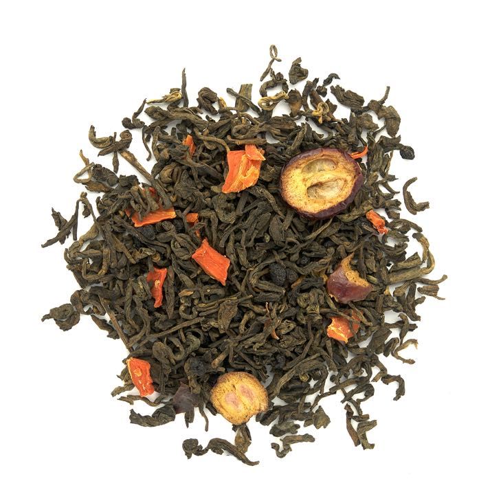 Puerh Brusinka – sypaný černý čaj Pu-erh s brusinkami