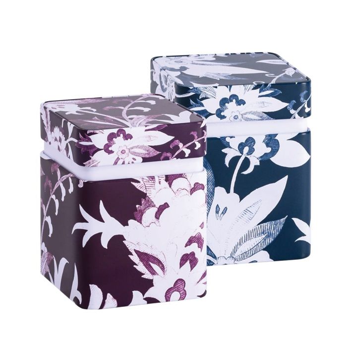 Dóza na čaj a kávu - Luna, modrá, vínová