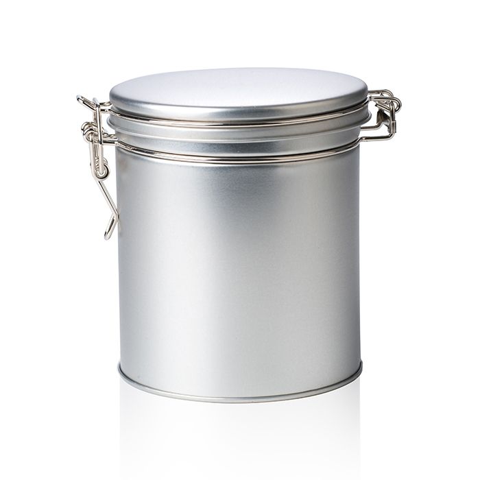 Stříbrná dóza s klipem na čaj a kávu