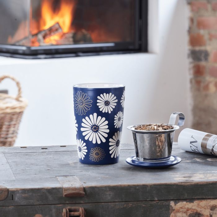 Teaeve Hrnek na čaj a kávu Amami modrá  květiny