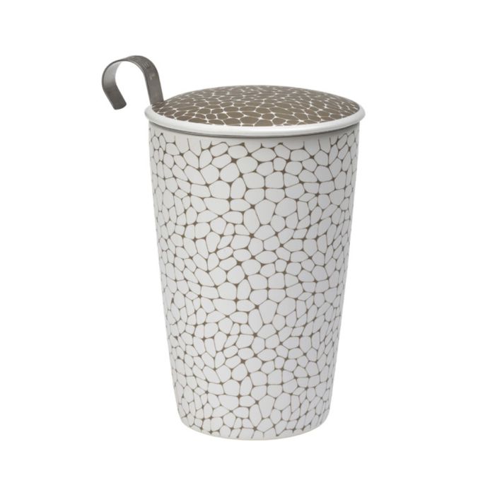 Hrnek na čaj se sítkem- bílý