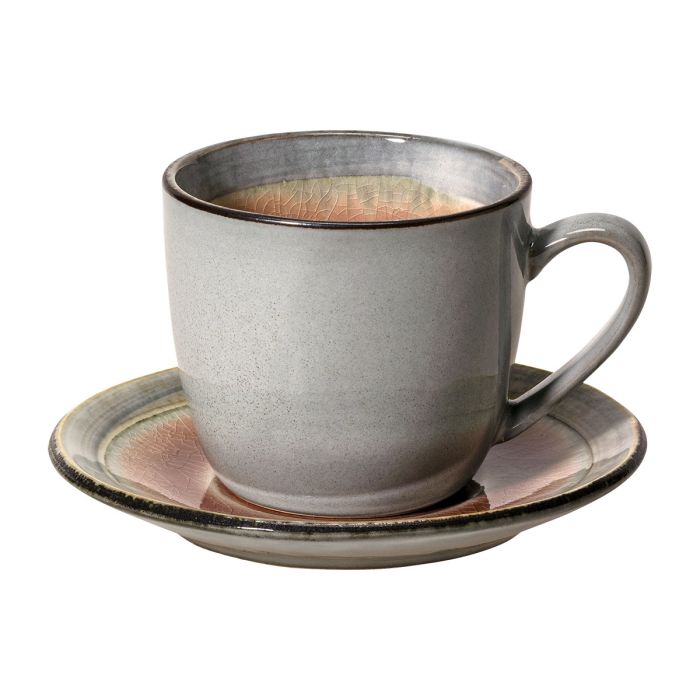 Keramický hrnek, šálek na čaj šedá