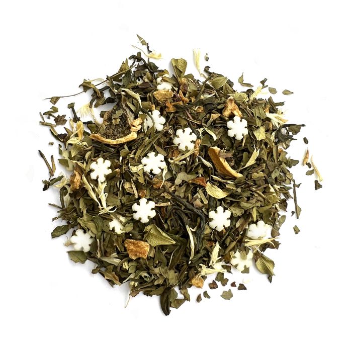 Let it Snow – zelený čaj s mátou, citronem a cukrovými sněhovými vločkami