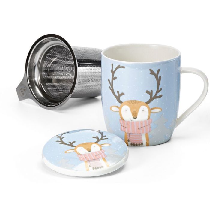 Reindeer Hrnek na čaj s nerezovým sítkem