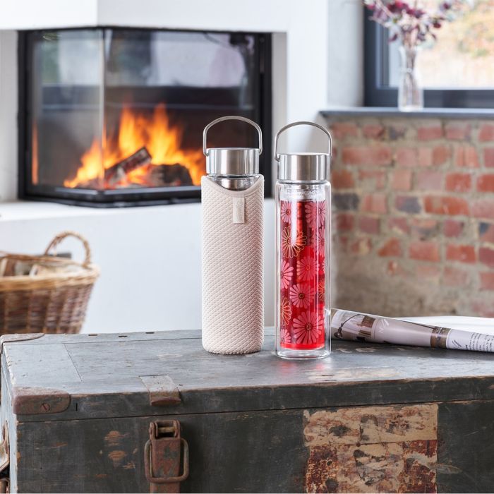 Termoska se sítkem na čaj Amami skleněná