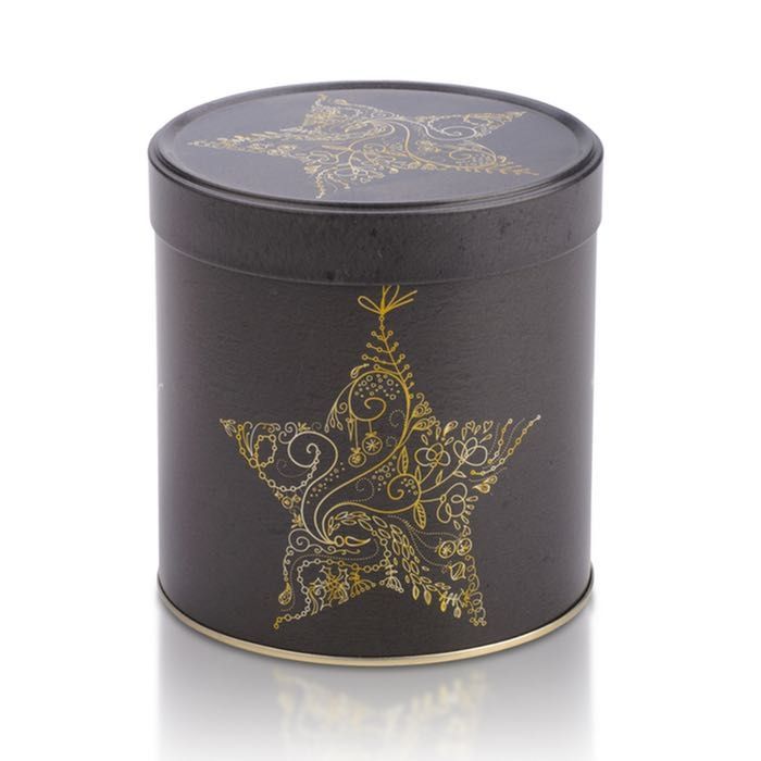 Vánoční dóza šedá dekor  Hvězda