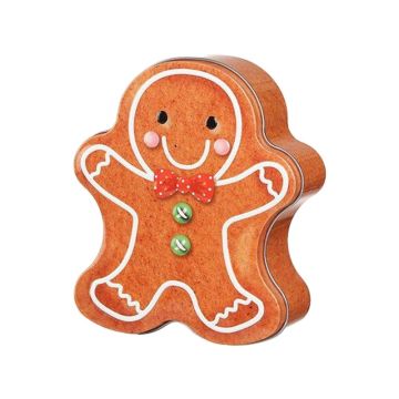 Plechová dóza ve tvaru perníčku – Vánoční dekorace i praktický pomocník