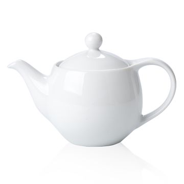 Bílá porcelánová konvice na čaj