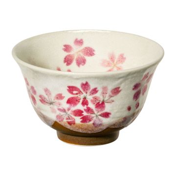Japonská miska na čaj, šálek červené květy