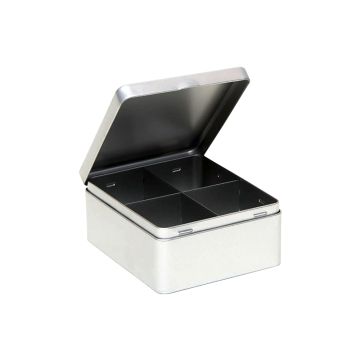 Hranatá stříbrná dóza Deluxe