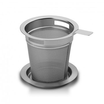 Nerezový filtr na čaj s podložkou L (8 cm)