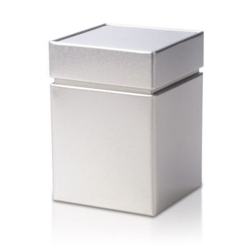 Elegant - čtvercová dóza na čaj stříbrná