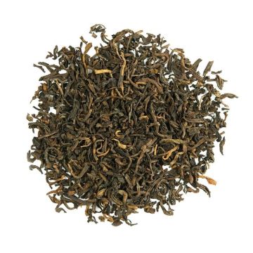 Pu-erh Menghai Yunnan 50g– detail sypaných lístků (Menghai, Yunnan)