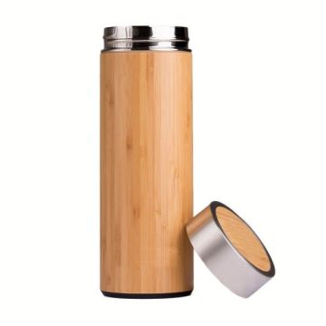 Nerezová termoska z přírodního bambusu